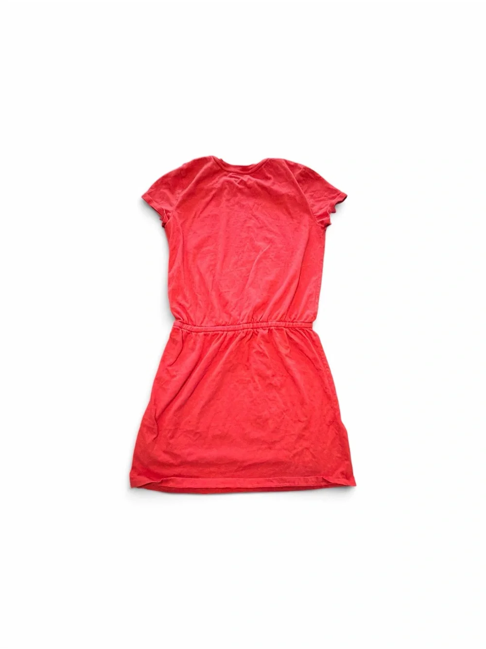 Ralph Lauren Girls' Coral Red Short Sleeve Drawstring Dress